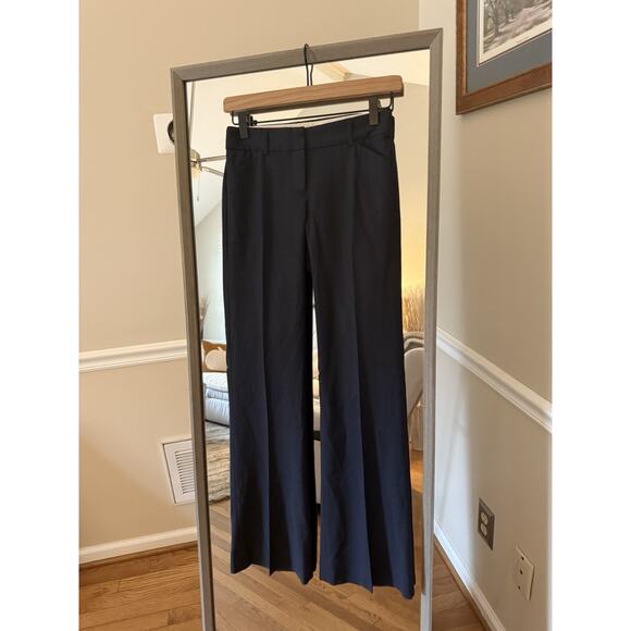 Theory Tailored Wide Leg Slacks Size 0 | Office Wear Elegant Black Pants - Picture 2 of 5